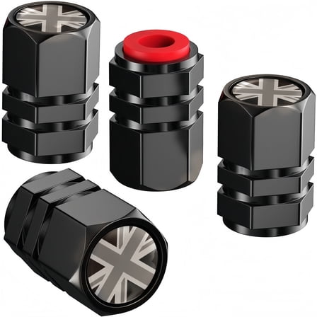 4x CapsMaster Hex Red Aluminum Tire Valve Caps – Fits McLaren & Universal