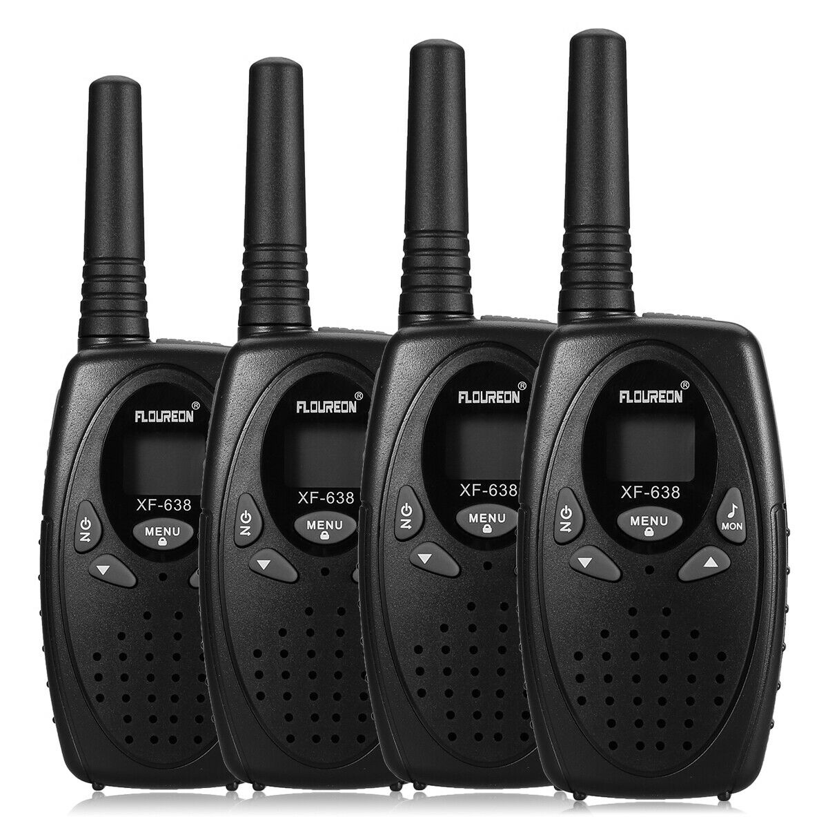 4 Pack 22 Channel Walkie Talkies UHF462467MHz 2Way Radio 3KM Interphone Black