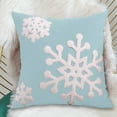 thumbnail image 1 of Adornos navideños, regalos navideños, cojín con bordado de copos de nieve, funda de cojín navideña para sala de estar, funda de almohada navideña de algodón., 1 of 6