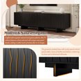 thumbnail image 3 of 70" Wood Grain TV Stand for TVs up to 75 Inch, Mid Century Modern Entertainment Center with Storage Cabinet and Wavy Door, Media TV Console for Living Room, Black, 3 of 7