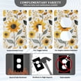 thumbnail image 3 of Yayeee Blank Wall Plate Cover 1-Gang 4.5"x2.7" Home Unused Decorative Outlet, White Watercolor Sunflowers, 3 of 7