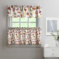 thumbnail image 2 of Rod Pocket Kitchen Curtain Set 3-Piece, 27.5x36 Inch Valance & Tier Drapes, Polyester Pongee Cafe Curtains for Living Room, Bathroom, Farmhouse Rustic Country Window Treatments., 2 of 6