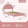 thumbnail image 3 of Twin Bed Frame,Upholstered Cloud Bed Frame with Headboard,Soft Rounded Corners,Modern Wooden Slats Bed,No Box Spring Required,Easy Assembly, 3 of 7