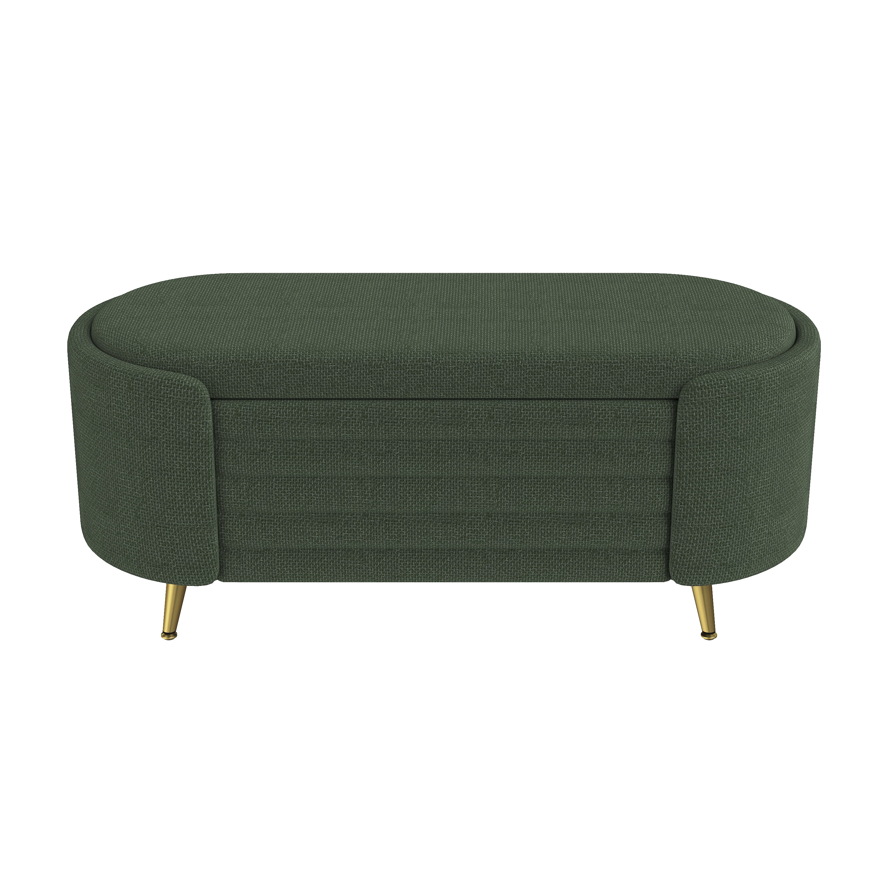 Euroco Modern Storage Ottoman Upholstered Storage Bench End of Bed Bench Entryway Shoe Bench for Living Room, Bedroom and Entryway, Green
