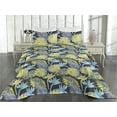 thumbnail image 2 of Ambesonne Tropical Quilted Bedspread Set 3 Pcs, Pop Art Exotic Palm Leaf, King, Avocado Green Ceil Blue, 2 of 4