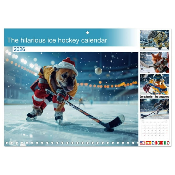The hilarious ice hockey calendar (Monthly Wall Calendar 2026 11.7 x 16.5 (open)), CALVENDO 14 Month Calendar