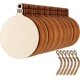 thumbnail image 1 of 60 piezas de adornos navideños de madera Rodajas redondas de madera Rodajas de madera con forma de copo de nieve con 60 piezas de cuerdas para colgar en el árbol de Navidad de Año Nuevo, 1 of 5