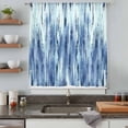 thumbnail image 4 of Navy Blue Vintage Semi Sheer Curtains Drapes for Living Room,Bedroom,French Doors Window 72 Inches Long,Stripes Painting Retro Abstract Art Rod Pocket Chiffon Curtain Drapery Voile Draperies Panel, 4 of 8