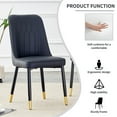 thumbnail image 4 of Sumdeal PU Leather Dining Chairs with Black Metal Legs (Kitchen, Bedroom, Office)，Set of 4，Black, 4 of 6