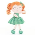 thumbnail image 3 of Gloveleya Rag Doll Baby Dolls Plush Dolls Soft Gifts Curly Hair Pit Strip Fingerprint Dots Green Dress Spring Girl 12inches, 3 of 10
