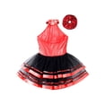thumbnail image 4 of renvena Robe de Danse Ballet à Sequins pour Filles Jupe Justaucorps Latin Jazz Costume Rouge 4, 4 of 5