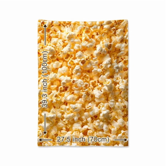 Cozy Popcorn Print Flannel Throw Blanket - Soft Warm All-Season Blanket for Naps, Camping, Travel, Home Decor | Gift for Friends, Family | Food Themed Decor