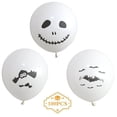 thumbnail image 1 of Globos de Látex de Halloween Decoración de Halloween Perfecta para Fiestas 100 Globos de Halloween 12 Pulgadas Blanco, 1 of 5