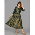 thumbnail image 3 of Green Rayon Fit & Flared Dress, 3 of 6