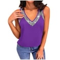 thumbnail image 2 of Awdenio Women's T-Shirts , Fashion Women's Summer V-Neck Sleeveless Print Casual Tank Top Blouse, 2 of 9