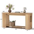 thumbnail image 3 of ChVans 62" Long Console Tables for Entryway, 2-Tier Wooden Narrow Natural Oak Sofa Table Behind Couch, Farmhouse Entryway Table for Entrance, Hallway, Living Room, 3 of 10