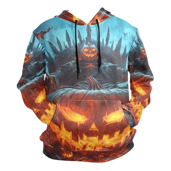 Halloween Pumpkin King Men’s Hoodies Sweatshirt Fleece Jackets Long Sleeve Sweatshirts