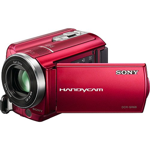 Sony Handycam SR68 Red 80GB Hard Disk Drive Camcorder w/ 60x Optical