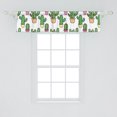 thumbnail image 2 of Ambesonne Cactus Valance Pack of 2, Cartoon Succulent Flowers, 54"X12", Peach Pink Green, 2 of 3
