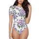 thumbnail image 1 of Fotbe Violets Flowers Body de Mujer con Cuello Redondo y Mangas Cortas, Sin Mangas Ajustado, Suave, Cómodo y Básico-Small, 1 of 7