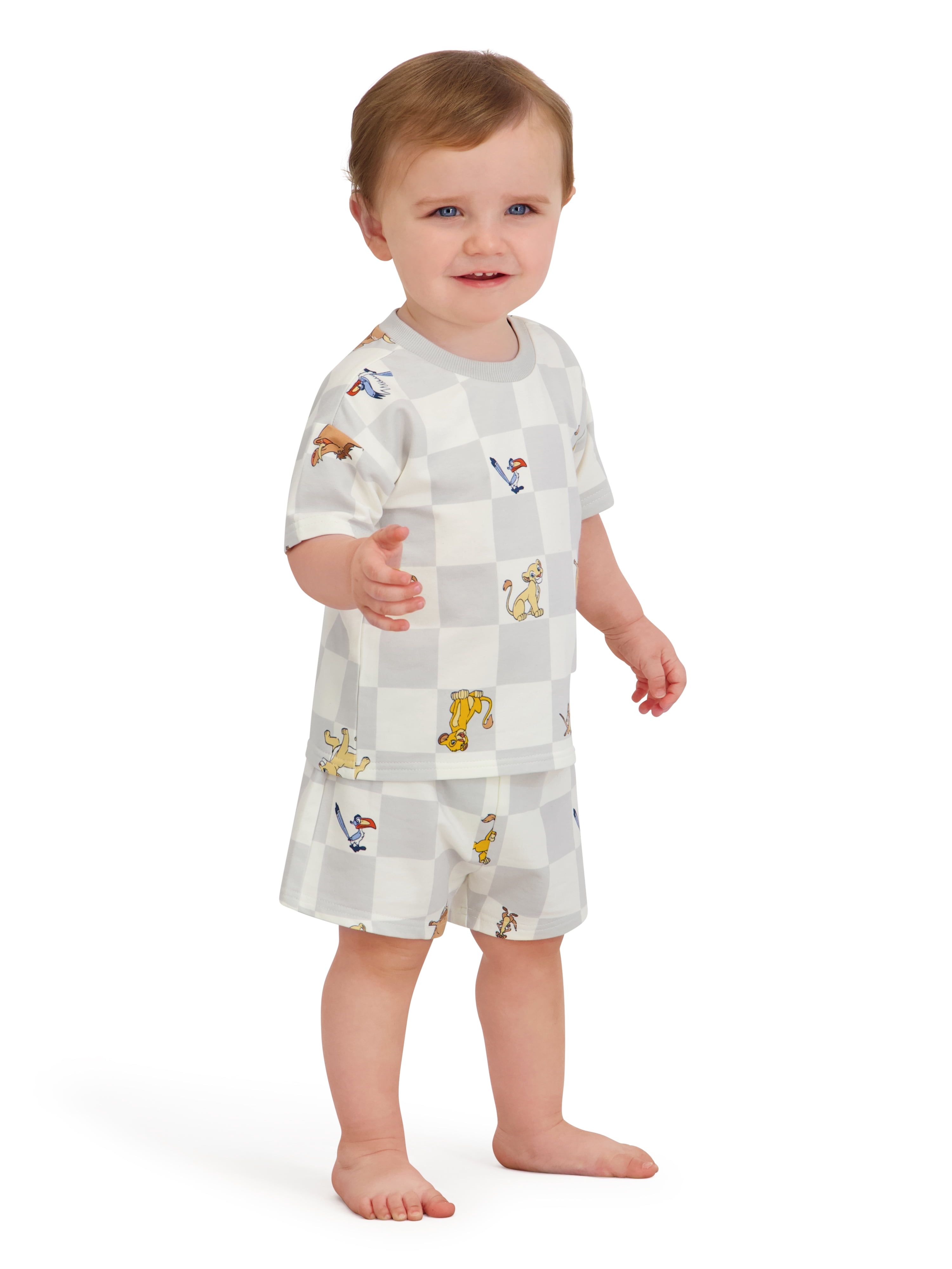 Lion King Baby Boy 2 Piece French Terry Short Set, Sizes 0-24 Months