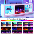 thumbnail image 3 of Rocyis 70'' Fireplace TV Stand with LED Light and Entertainment Center for 80'' TV with Adjustable Glass Shelves, White TV Console for Living Room/Bedrom, White, 3 of 8