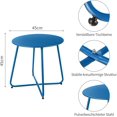 thumbnail image 3 of Hemoton Outdoor&Indoor Steel Patio Side Table, Weather Resistant Outdoor 18-inch Small Round End Table for Patio, Yard, Balcony, Garden,Poolside, Living Room, Bedroom, Peacock Blue, 3 of 9