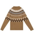 thumbnail image 6 of Knit Sweater for Women Casual Leopard Print Knitted Pullover Sweaters Long Sleeve Crew Neck Tops Sweaters Khaki L, 6 of 7