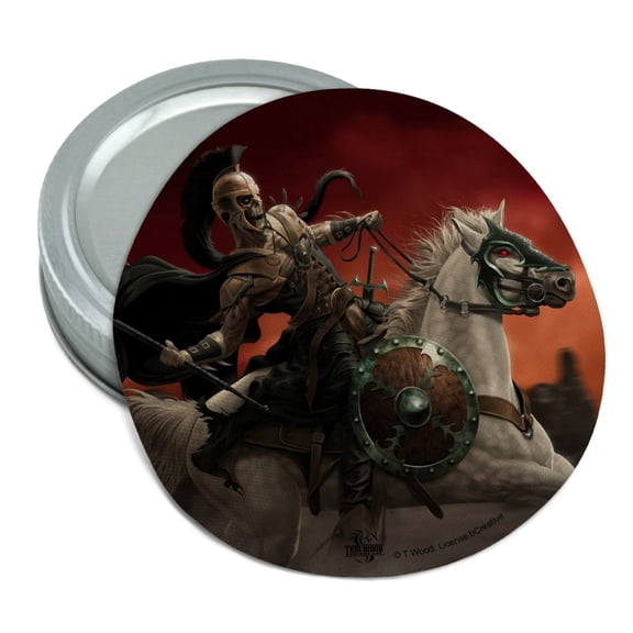 Dark Undead Skeleton Warrior Rider Fantasy Round Rubber Non-Slip Jar Gripper Lid Opener