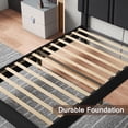 thumbnail image 6 of Honfach Twin Bed Frame, Velvet Upholstered Platform Bed Frame, Solid Wood Slats & Heavy Duty Feet Support, No Box Spring Needed, Noise-Free, Easy Assembly, Black, 6 of 8