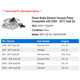 thumbnail image 2 of Power Brake Booster Vacuum Pump - Compatible with 2009 - 2017 Audi Q5 2010 2011 2012 2013 2014 2015 2016, 2 of 2