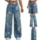 thumbnail image 2 of Women Wide Leg Jeans High Waist Baggy Jeans Casual Loose Boyfriends Jeans Denims Pants Blue XL, 2 of 5