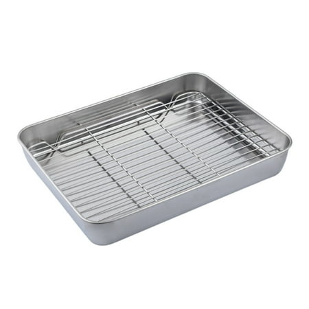 

NUOLUX 1 Set Japanese Style Baking Tray Stainless Steel Baking Pan Kitchen Supply