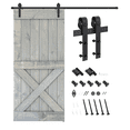 thumbnail image 2 of Essencaliy 38in x84in Solid Wood Barn Door, Made-in-USA Farmhouse Interior Sliding Barn Door With 6.58ft Barndoor Hardware Kit (DIY), 2 of 5