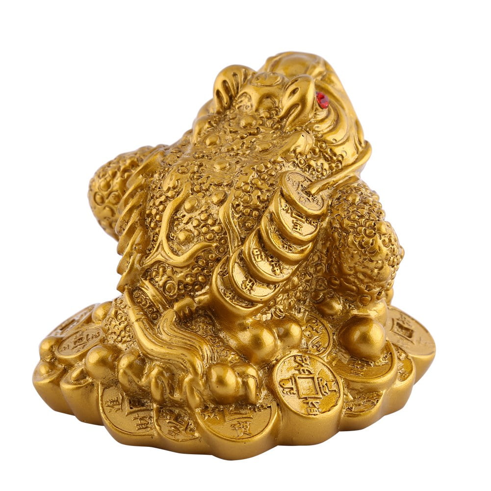 LVE Lucky Money Frog,Feng Shui Toad Coin Chinese Charm for Prosperity Home Decoration Gift