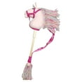 thumbnail image 2 of Juguete de caballo de poste, cabeza de animal de peluche, decoración con poste, juego de simulación, peluche divertido Rosa, 2 of 9