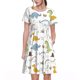 thumbnail image 1 of Fotbe Dinosaur Vestido Largo de Moda para Mujer, Vestido Tipo Camiseta con Manga Corta y Estilo Casual a Rayas y Bloques de Color, 1 of 6