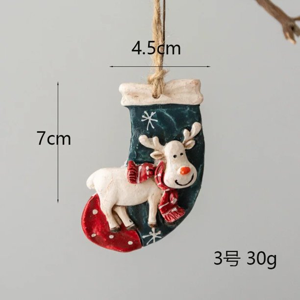 Colgante de resina de Papá Noel, muñeco de nieve, hombre de jengibre, decoración de árbol de Navidad, adornos DIY, juguetes para niños, Noel Kerst 2023