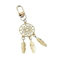thumbnail image 3 of Llavero de plumas, llavero de moda con decoración de la suerte, llavero con dijes para hacer tú mismo. Dorado, 3 of 7