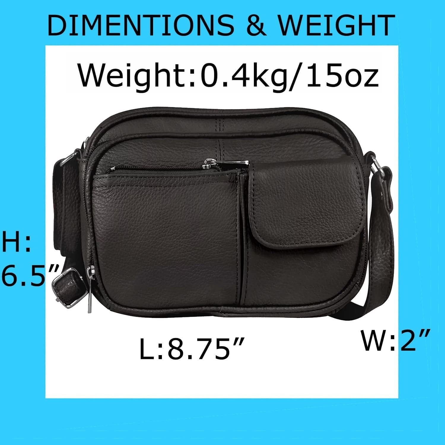 Cowhide Leather Womens Shoulder Purse Small Cross Body Organizer Bag with...