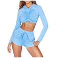 thumbnail image 2 of Idoravan Women Sets Clothing Clearance Women Sexy Fitness Strap Long Sleeve Sport Suit Tracksuit Gym Wear Yoga Sets, 2 of 6
