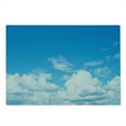 thumbnail image 2 of Landscape Cutting Board, Vast Cloudy Sky Scenics Windy Weather Calming View Panoramic Scenery Picture, Decorative Tempered Glass Cutting and Serving Board, Large Size, Blue White, by Ambesonne, 2 of 5
