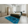 thumbnail image 4 of Ahgly Company Indoor Square Abstract Blue Persian Area Rugs, 7' Square, 4 of 6