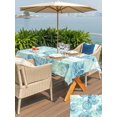 thumbnail image 5 of Outdoor Tablecloth with Umbrella Hole for Patio/Picnic/Party/Camping, Blue Conch Waterproof Table Cloth Rectangle Table Cover Washable, Coastal Summer Beach Coral (60"x 120"), 5 of 9