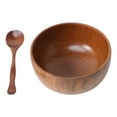 thumbnail image 4 of 2pcs Bowl and Spoon Set Wooden Rice Bowl Eco-friendly Tableware Food Container for Restaurant Home, 4 of 9