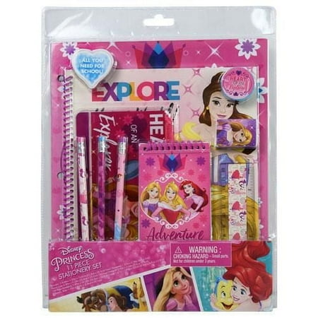 Princess 11pc Value Set in PVC Clamshell Packaging- pencil, note pad , ruler & more