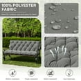 thumbnail image 5 of Snubbull Swing Replacement Cushion, Outside Bench Cushion with Backrest, 2-3 Seater Cushion with 6 Ties for Outdoor Furniture, 60 x 40 x 5 inches Porch SwingCushion Garden Bench, Light Gray, 5 of 7