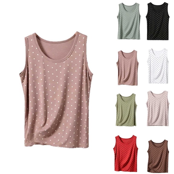 Ihhxva Women's Plus Women's Sleeveless Tank Top Polka Dot Moisture-Wicking Fit Summer Casual Loose Flowy Blouse Breathable Cotton Racerback Athletic Yoga XL-5XL