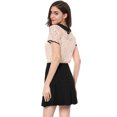 thumbnail image 4 of Unique Bargains Blouse en Dentelle à Col Contrastant Transparent pour Femmes, 4 of 7