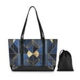 thumbnail image 7 of FORMRS Canvas Laptop Tote Bag for Women with 15.6" Computer Compartments Shoulder Handbag, Blue Geometric Pattern, 7 of 7